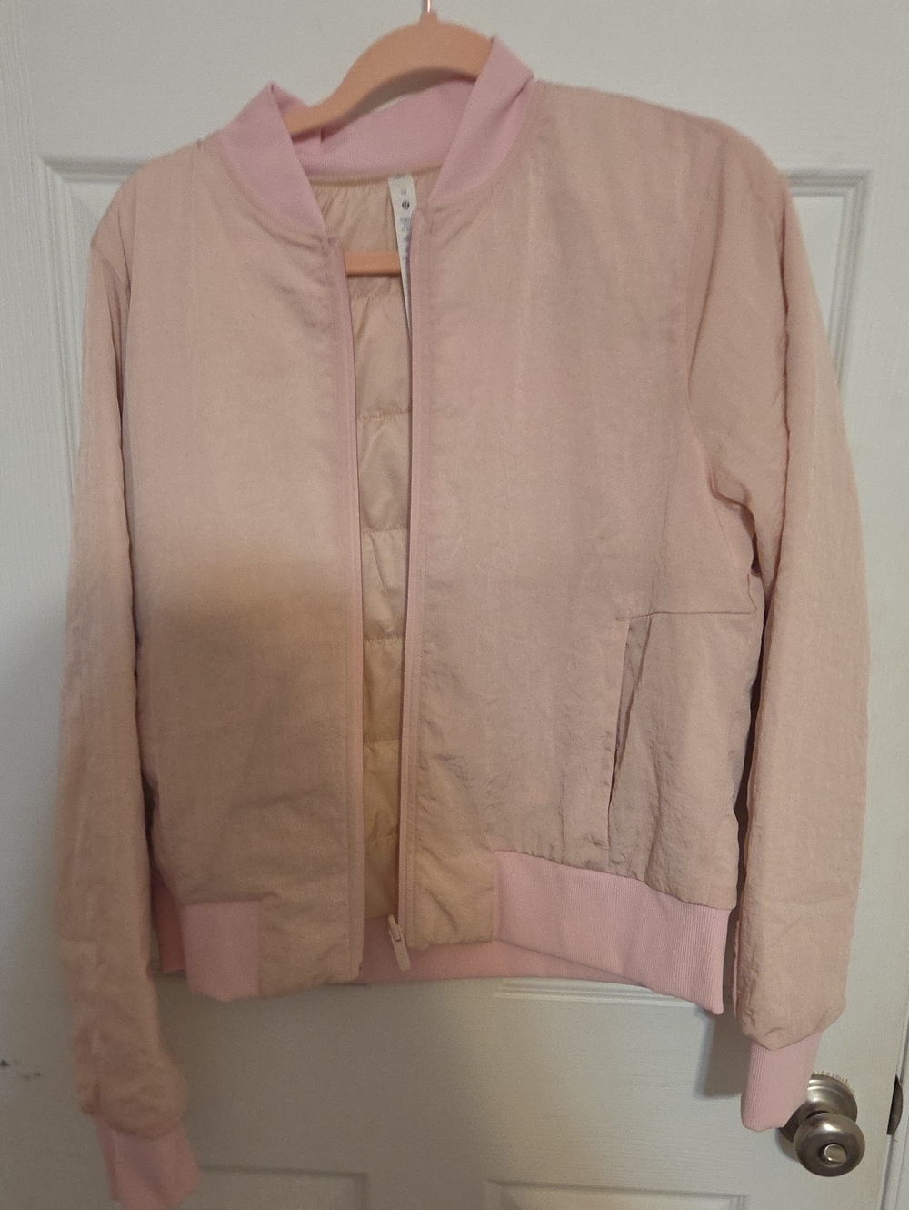 lululemon athletica Pale Pink Bomber Jacket